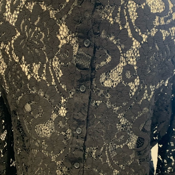 Jack by BB Dakota Black Lace Bell Sleeve Blouse - Picture 4 of 7